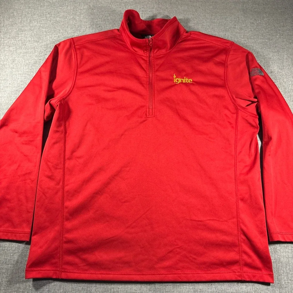 The North Face Quarter Zip Pullover Mens 2XL Red‎ Lightweight NF0A3LHB Stretch